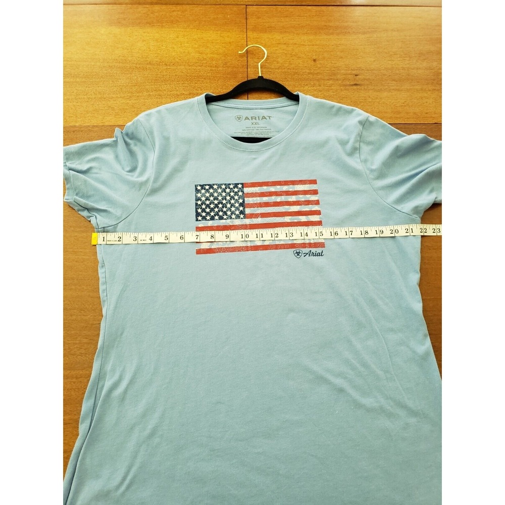 Women's Ariat American Flag Shirt 2xl  Paisley Blue Stars‎ And Stripes Patriotic - Picture 12 of 12